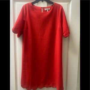 NWT Women’s Red Scalloped Monteau Dress Size Small
